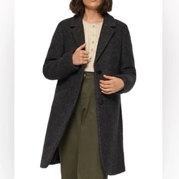 Like-New- Marc New York Paige Wool-Blend Boucle Charcoal Grey Coat Jacket (2) - Picture 1 of 12